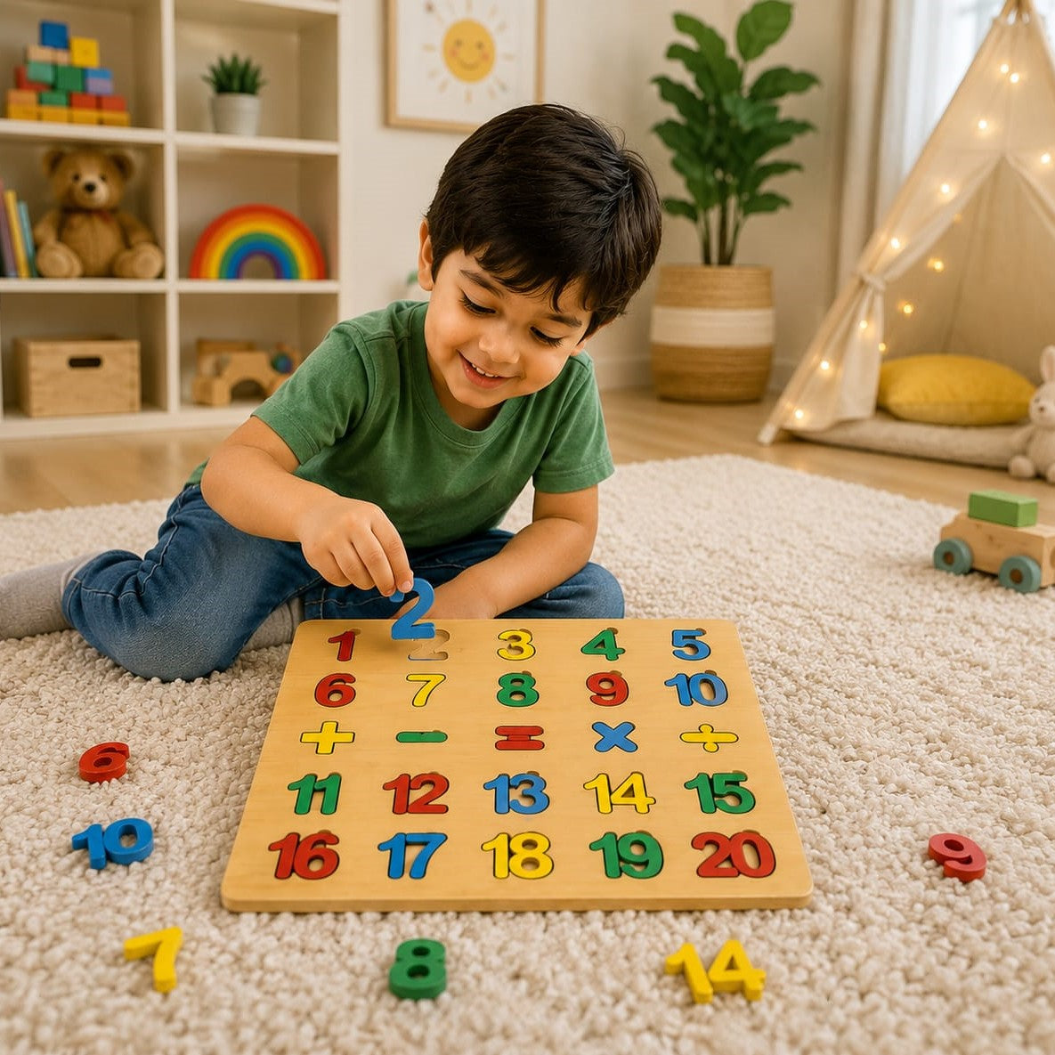 Math Puzzle Board Game โ Educational Wooden Learning Toy for Kids