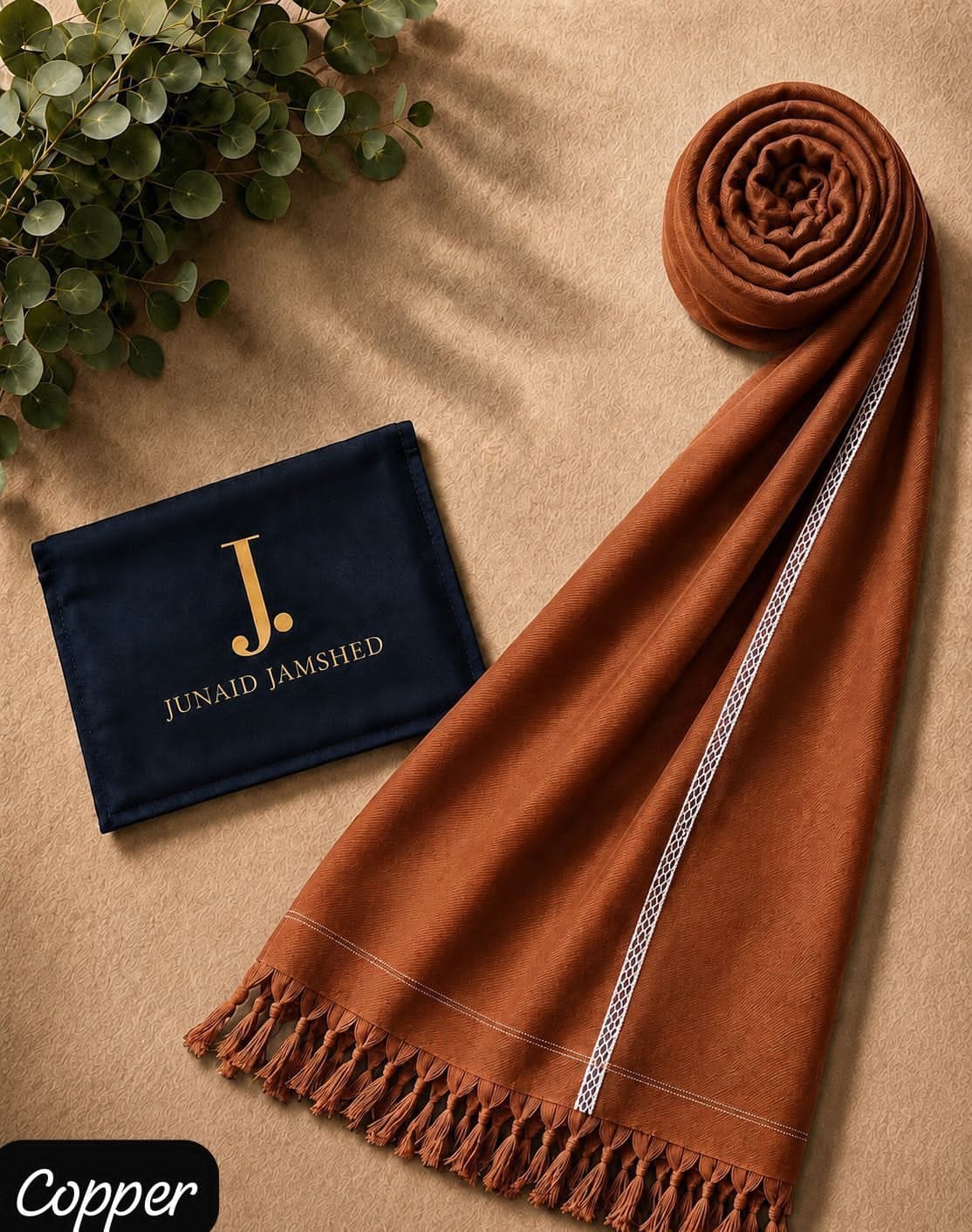 ๐ J. Junaid Jamshed Pure Suti Woollen Men's Winter Shawl (3 Gaz) โ Executive Wholesale Edition ๐