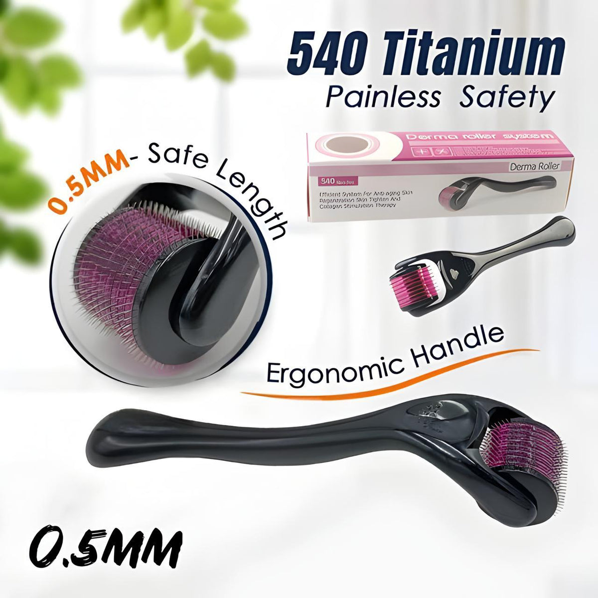 Professional Derma Roller for Hair & Beard Growth – Anti-Aging Face Scalp Care