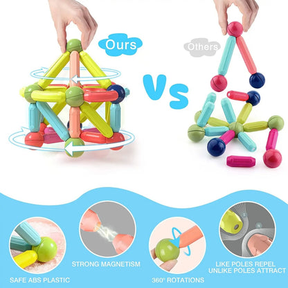 Smart 25 Pcs Magnetic Bar Building Sticks Set – STEM Educational Toy for Toddlers