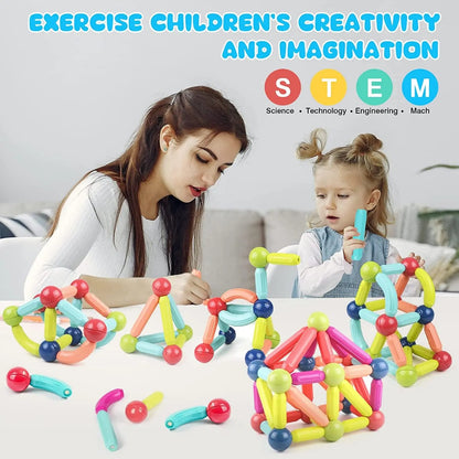 Smart 25 Pcs Magnetic Bar Building Sticks Set – STEM Educational Toy for Toddlers