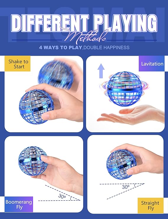 Flying Spinner Boomerang Ball – LED Magic Flying Drone Orb