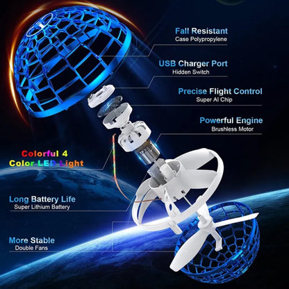 Flying Spinner Boomerang Ball – LED Magic Flying Drone Orb