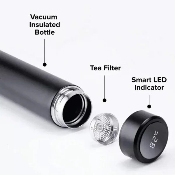 LED Temperature Display Water Bottle – Stainless Steel Vacuum Insulated Flask