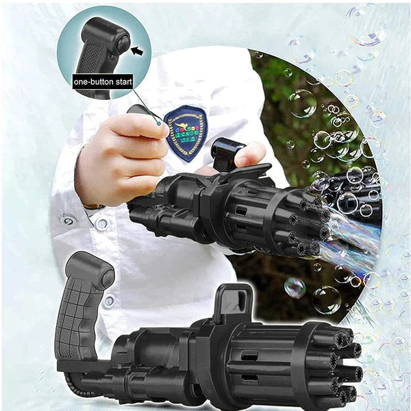 Automatic Bubble Gatling Gun – Electric Bubble Maker Toy for Kids