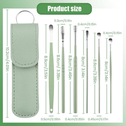 Smart Earwax Removal Master Kit – Stainless Steel Cleaning Tools with Leather Pouch