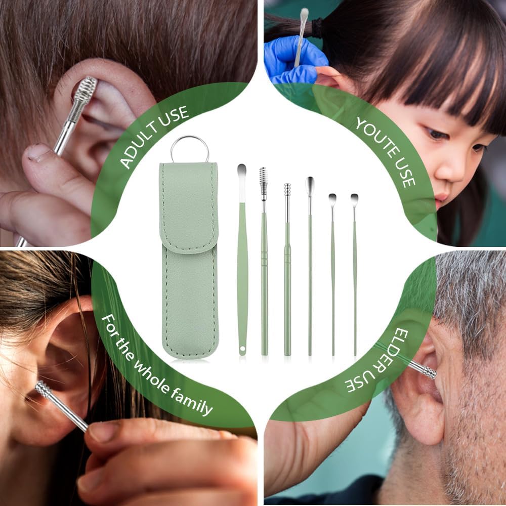 Smart Earwax Removal Master Kit – Stainless Steel Cleaning Tools with Leather Pouch