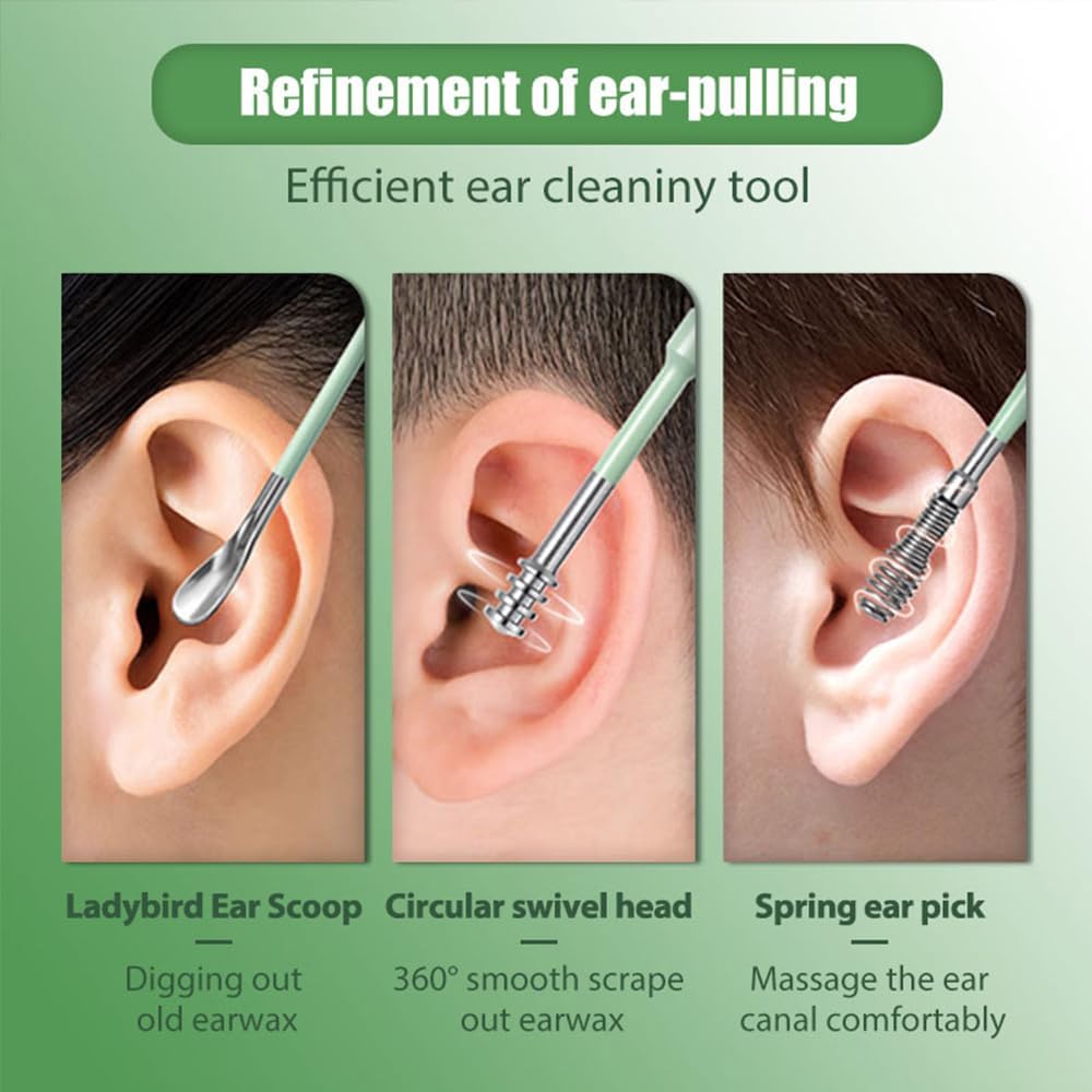 Smart Earwax Removal Master Kit – Stainless Steel Cleaning Tools with Leather Pouch