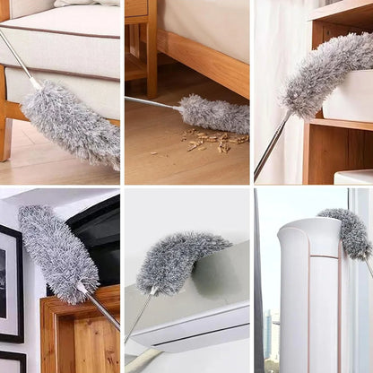 Microfiber Fan Duster with Telescopic Extendable Pole – 360 Flexible Cleaning Brush
