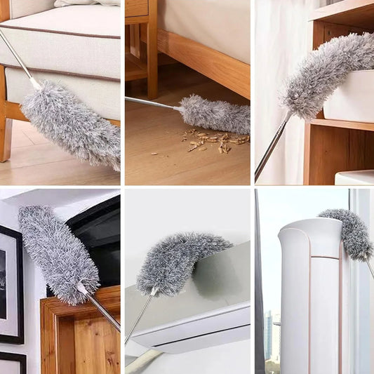Microfiber Fan Duster with Telescopic Extendable Pole – 360 Flexible Cleaning Brush