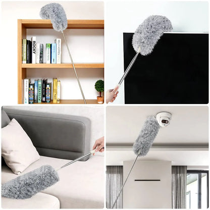 Microfiber Fan Duster with Telescopic Extendable Pole – 360 Flexible Cleaning Brush