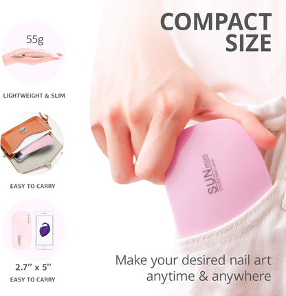 Quick-Dry Mini UV LED Nail Lamp – Compact Gel Curing Dryer for Home & Travel