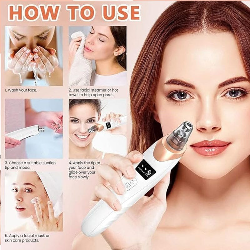 Deep Pore Cleansing Blackhead Remover – Rechargeable Skin Care Vacuum