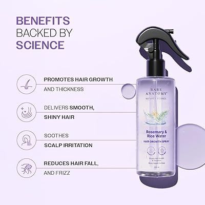 Rosemary & Rice Water Hair Growth Spray by Bare Anatomy – 200ml Anti-Hairfall Leave-In