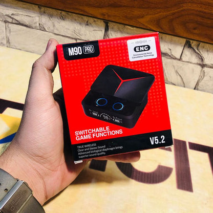 M90 Pro TWS Earbuds – Gaming Earphones with Built-in Powerbank