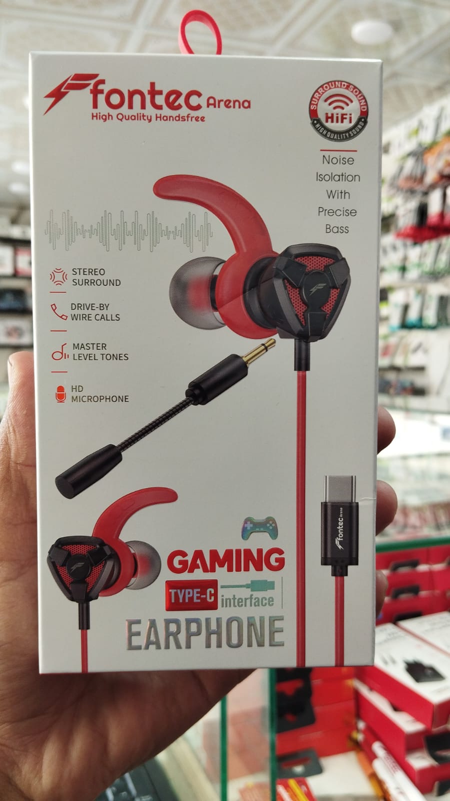 Fontec Arena Type-C Gaming Earphones – HiFi Stereo Handsfree with Detachable Mic