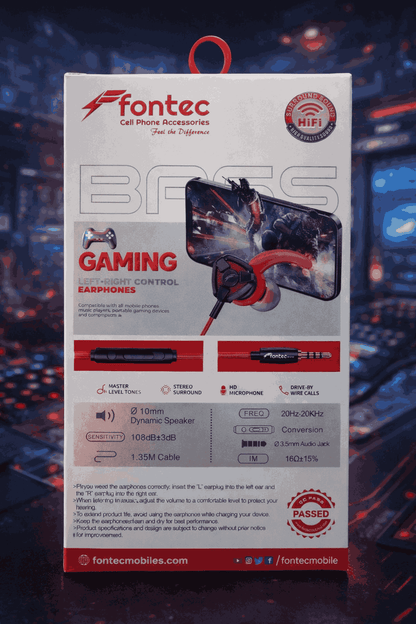 Fontec Arena Type-C Gaming Earphones – HiFi Stereo Handsfree with Detachable Mic