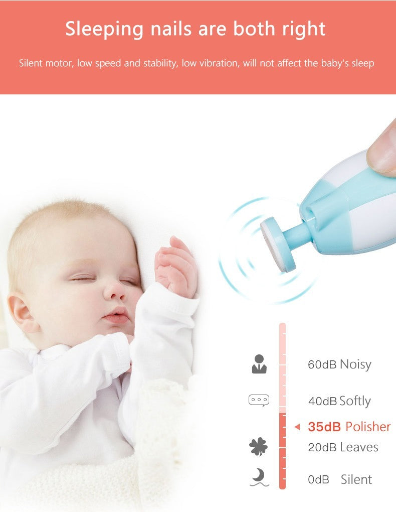 6-in-1 Smart Electric Baby Nail Care Kit – Gentle & Safe Nail Filer with Case