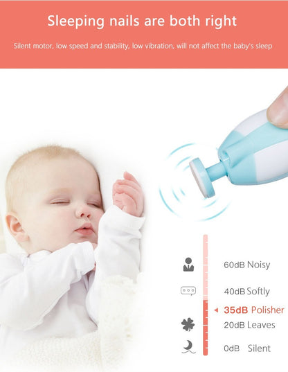 6-in-1 Smart Electric Baby Nail Care Kit – Gentle & Safe Nail Filer with Case