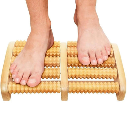 Traditional Wooden Roller Foot Massager – Deep Tissue Therapy for Pain & Stress Relief