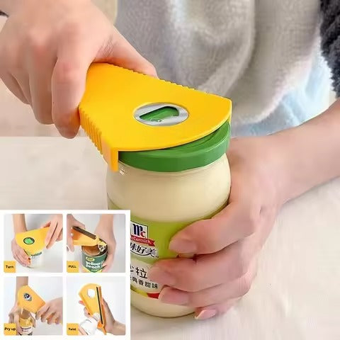 Easy Grip Jar & Bottle Opener – Effortless Tight Cap Remover Kitchen Gadget