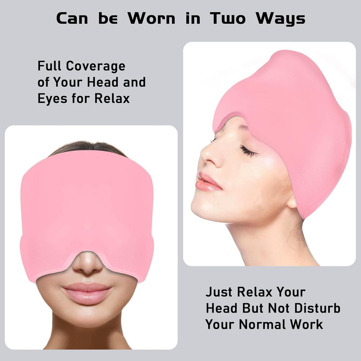 360° Gel Headache & Migraine Relief Cap – Wearable Hot/Cold Therapy Hat (With Box)