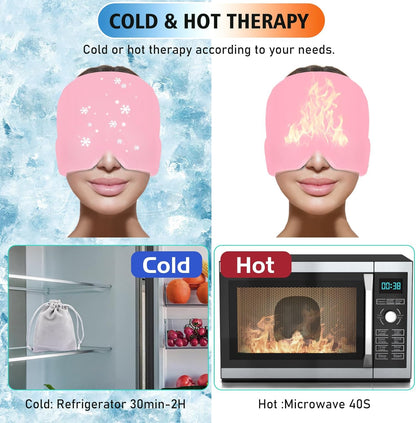 360° Gel Headache & Migraine Relief Cap – Wearable Hot/Cold Therapy Hat (With Box)