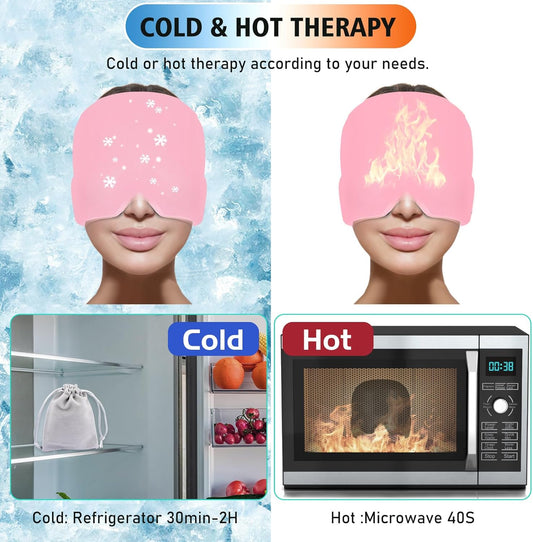 360° Gel Headache & Migraine Relief Cap – Wearable Hot/Cold Therapy Hat (With Box)