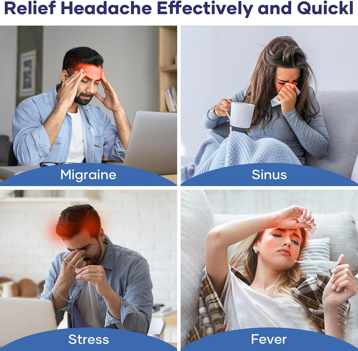 360° Gel Headache & Migraine Relief Cap – Wearable Hot/Cold Therapy Hat (With Box)