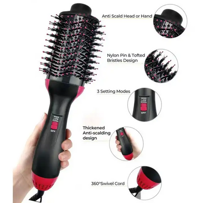 Professional 4-in-1 Hot Air Hair Dryer Brush – Multi-Styling Volumizer & Straightener