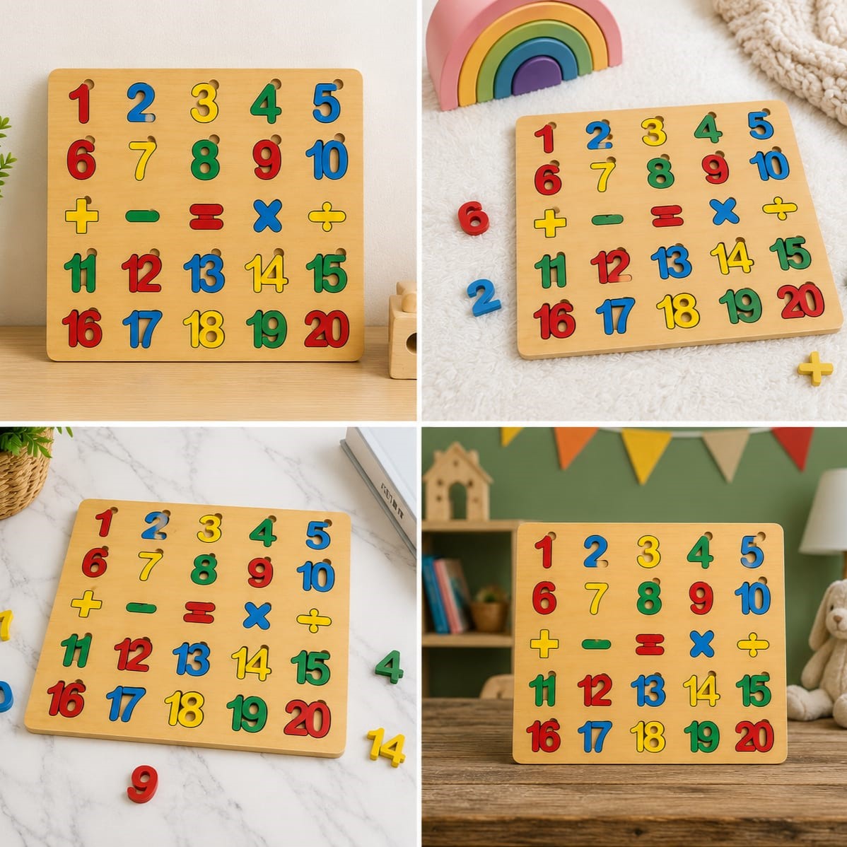 Math Puzzle Board Game – Educational Wooden Learning Toy for Kids
