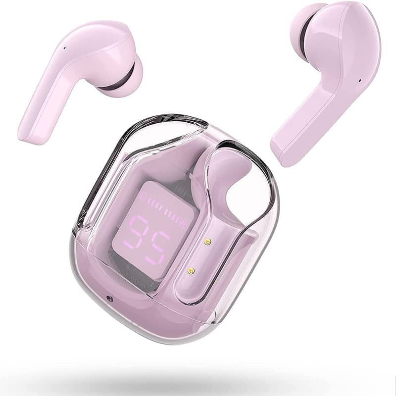 Air 31 Crystal Transparent TWS Earbuds – LED Power Display Wireless Earphones