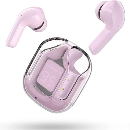 Air 31 Crystal Transparent TWS Earbuds – LED Power Display Wireless Earphones
