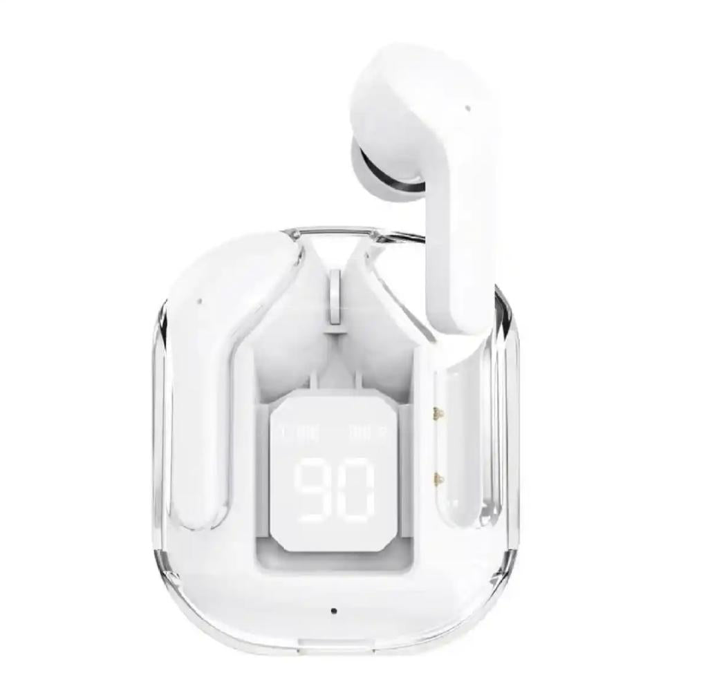 Air 31 Crystal Transparent TWS Earbuds – LED Power Display Wireless Earphones