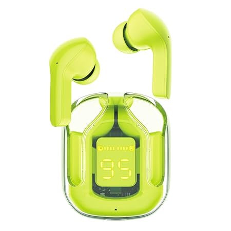 Air 31 Crystal Transparent TWS Earbuds – LED Power Display Wireless Earphones