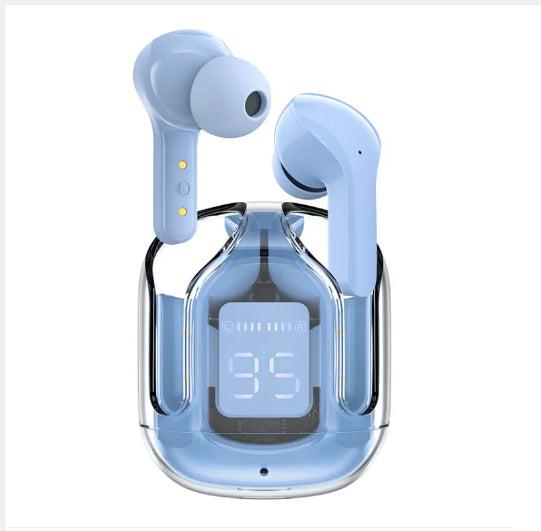 Air 31 Crystal Transparent TWS Earbuds – LED Power Display Wireless Earphones
