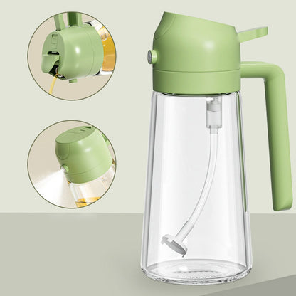 2-in-1 Glass Oil Sprayer & Dispenser Bottle – Leakproof Kitchen Cooking Oil Pourer