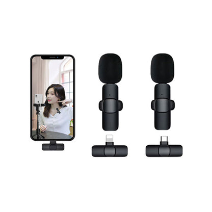 K11 Dual Wireless Collar Mic Set – Noise Reduction Plug & Play Mic for iPhone & Android