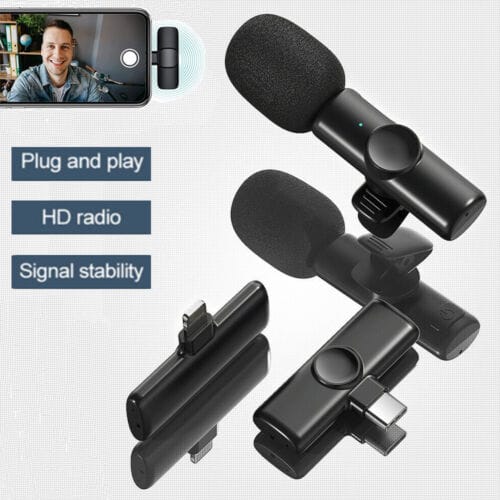 K11 Dual Wireless Collar Mic Set – Noise Reduction Plug & Play Mic for iPhone & Android