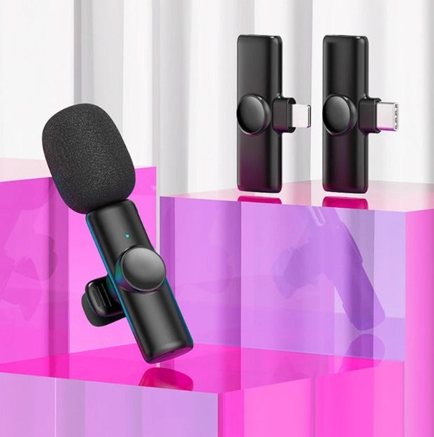 K11 Dual Wireless Collar Mic Set – Noise Reduction Plug & Play Mic for iPhone & Android