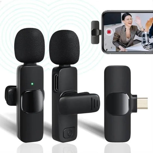 K11 Dual Wireless Collar Mic Set – Noise Reduction Plug & Play Mic for iPhone & Android
