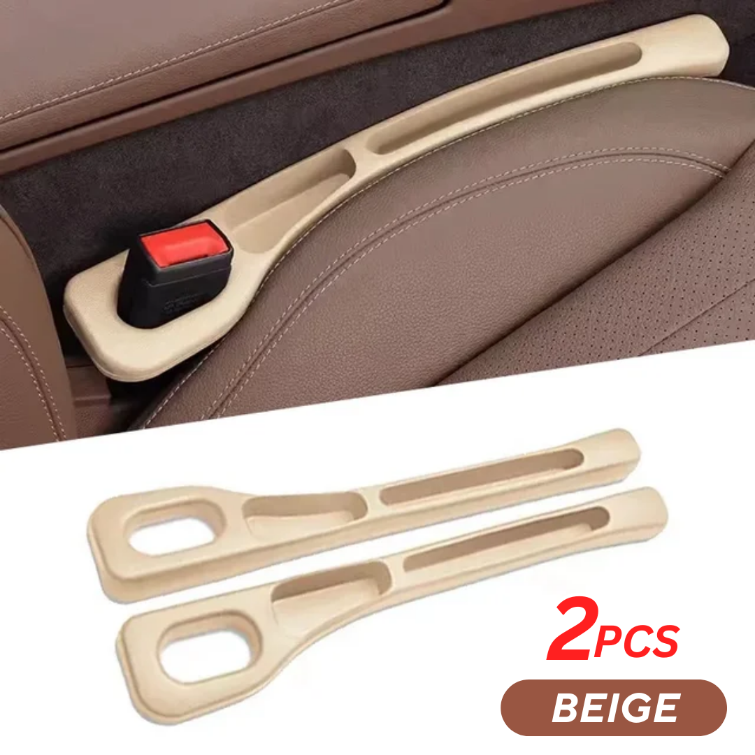 Beige Car Seat Gap Organizer Pair – Leakproof Console Storage Box & Pocket Filler
