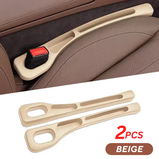 Beige Car Seat Gap Organizer Pair – Leakproof Console Storage Box & Pocket Filler