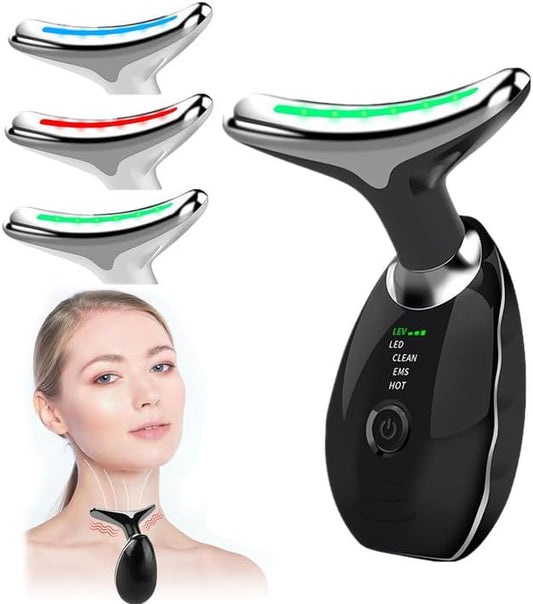 Smart LED Light Face Beauty Device – Anti-Aging Face Massager & Double Chin Reducer