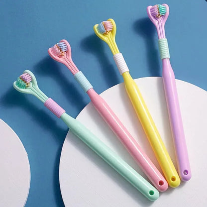 3D V-Shaped Soft Bristle Toothbrush Pair – Complete Oral Care with Built-In Tongue Cleaner