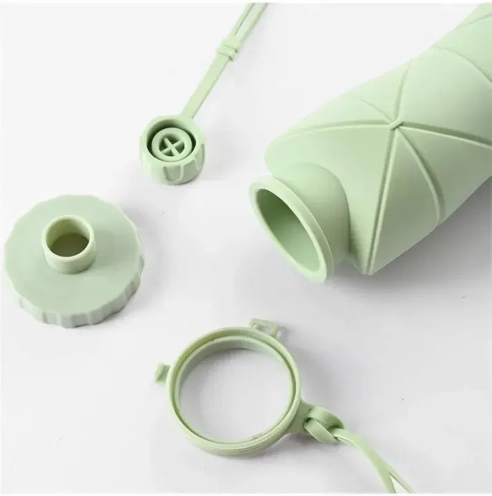 Smart Folding Silicone Water Bottle – 600ml Eco-Friendly Travel Flask