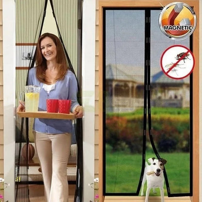 Hands-Free Magnetic Door Screen Mesh – Easy Install Insect & Fly Protection Net