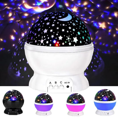360° Rotating Starry Sky LED Projector – Magic Night Lamp for Bedroom Decor