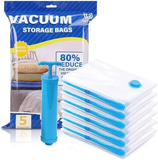 Vacuum Storage Bags with Hand Pump – Space Saving Compression Storage Bags