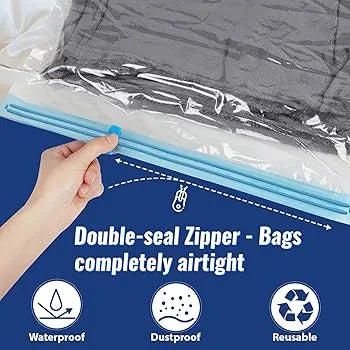 Vacuum Storage Bags with Hand Pump – Space Saving Compression Storage Bags
